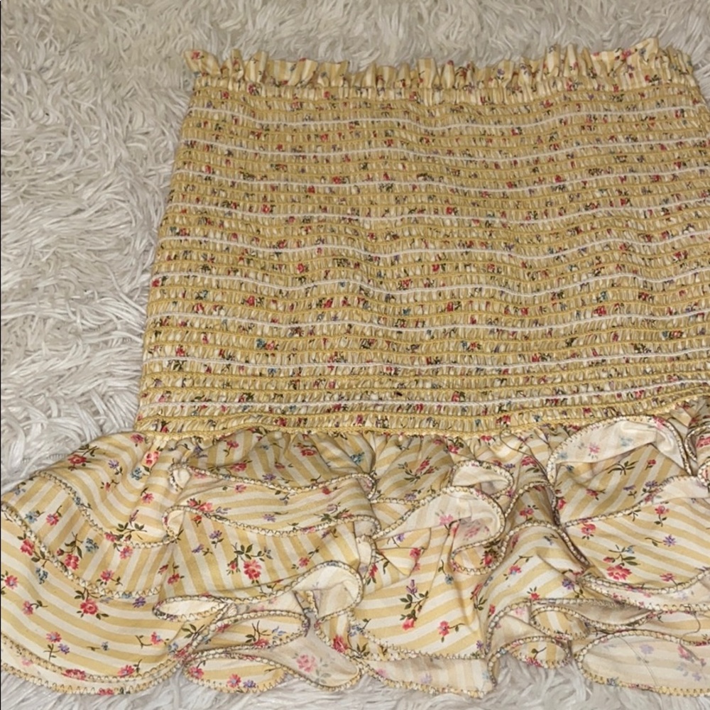 Petersyn Yellow Barrett Ruffle Skirt Size Xs - Picture 5 of 10